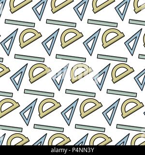 Farbe mit Lineal und Winkelmesser squard Utensilien Hintergrund Vector Illustration Stock Vektor