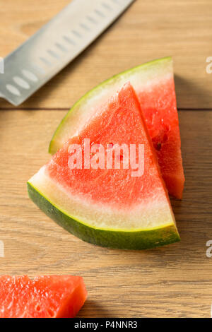 Raw Organic kernlose Wassermelone für den Sommer Stockfoto