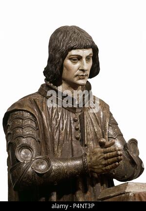 DE SEPULCRO ALONSO PEREZ DE GUZMAN "bueno" - SIGLO XVII. Autor: Juan Martinez Montanes (1568-1649). Lage: MONASTERIO DE SAN ISIDORO DEL CAMPO, SANTIPONCE, Sevilla, Spanien. Stockfoto