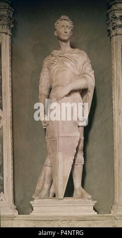 SAN JORGE-S XV. Autor: Donatello (C. 1386-1466). Lage: Museo del Bargello, Florenz, Italien. Stockfoto