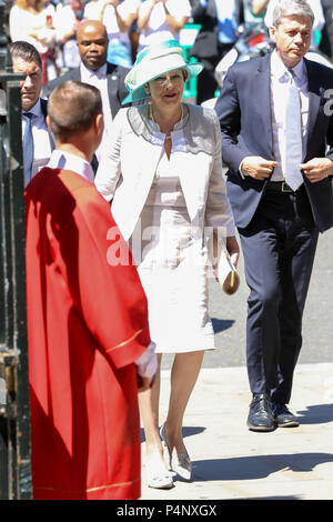 London, Großbritannien. Am 22. Juni 2018. Premierminister Theresa May kommt die Westminster Abbey ein Service von Thanksgiving am 70. Jahrestag der Landung des Empire Windrush MV am 22. Juni 1948 zu besuchen, in Tilbury Docks mit 492 Karibik Passagiere. Credit: Dinendra Haria/Alamy leben Nachrichten Stockfoto