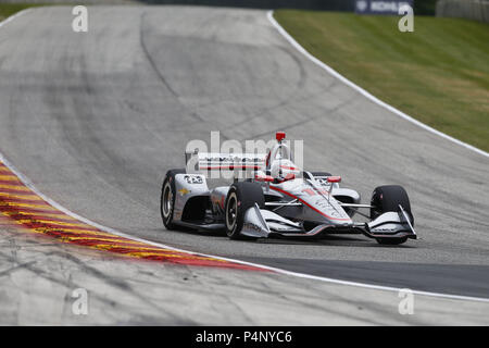 Elkhart Lake, Wisconsin, USA. 22. Juni, 2018. Wird die Stromversorgung (12) von Australien zu dem Titel für die KOHLER Grand Prix auf Road America in Elkhart Lake, Wisconsin zu üben. Credit: Justin R. Noe Asp Inc/ASP/ZUMA Draht/Alamy leben Nachrichten Stockfoto