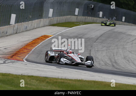 Elkhart Lake, Wisconsin, USA. 22. Juni, 2018. Wird die Stromversorgung (12) von Australien zu dem Titel für die KOHLER Grand Prix auf Road America in Elkhart Lake, Wisconsin zu üben. Credit: Justin R. Noe Asp Inc/ASP/ZUMA Draht/Alamy leben Nachrichten Stockfoto