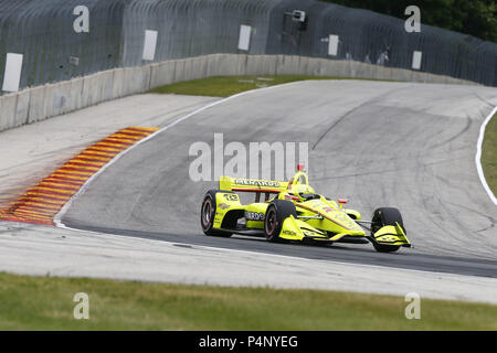 Elkhart Lake, Wisconsin, USA. 22. Juni, 2018. SPENCER PIGOT (21) der Vereinigten Staat nimmt zu dem Titel für die KOHLER Grand Prix auf Road America in Elkhart Lake, Wisconsin zu üben. Credit: Justin R. Noe Asp Inc/ASP/ZUMA Draht/Alamy leben Nachrichten Stockfoto