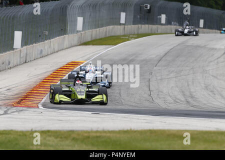 Elkhart Lake, Wisconsin, USA. 22. Juni, 2018. CHARLIE KIMBALL (23) der Vereinigten Staaten zu dem Titel für die KOHLER Grand Prix auf Road America in Elkhart Lake, Wisconsin zu üben. Credit: Justin R. Noe Asp Inc/ASP/ZUMA Draht/Alamy leben Nachrichten Stockfoto