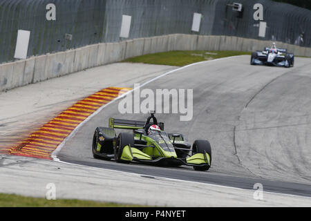 Elkhart Lake, Wisconsin, USA. 22. Juni, 2018. CHARLIE KIMBALL (23) der Vereinigten Staaten zu dem Titel für die KOHLER Grand Prix auf Road America in Elkhart Lake, Wisconsin zu üben. Credit: Justin R. Noe Asp Inc/ASP/ZUMA Draht/Alamy leben Nachrichten Stockfoto