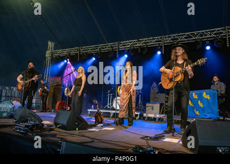 Tunbridge Wells, UK. 22. Juni, 2018. Die wandernden Herzen durchführen an den Schwarzen Rehe Festival, eridge Park, Kent GROSSBRITANNIEN. © Jason Richardson/Alamy leben Nachrichten Stockfoto