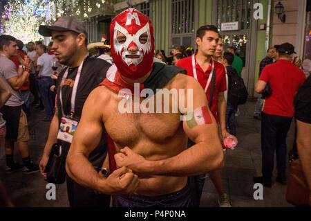 Moscou, Moskau, Russland. 23. Juni 2018. Fußball-Fans aus Mexiko in Moskau bei der WM 2018 Credit: Aleksei Sukhorukov/ZUMA Draht/Alamy leben Nachrichten Stockfoto