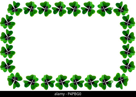 St. Patrick's Day shamrock frame Irisches Glück, weißer Hintergrund Stockfoto