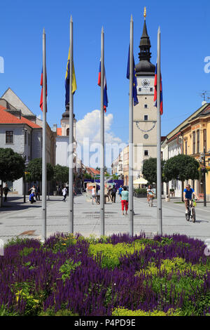 Die Slowakei, Trnava, City Tower, Main Street, Stockfoto