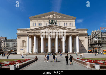 Außenansicht des Bolschoi Theaters. Moskau, Russland. Stockfoto