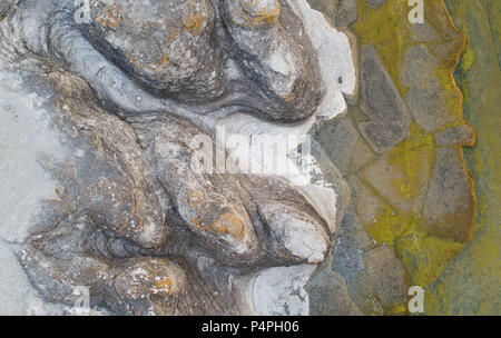 Das Meer Stacks in Byrum (byrum Raukar) auf Öland, Schweden direkt von oben gesehen. Stockfoto