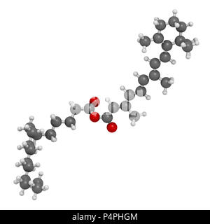 Retinylpalmitat Palmitat Vitamin Supplement Molekül. Ester von Vitamin A (Retinol) und Palmitinsäure. 3D-Rendering. Atome sind als Kugeln mit Con vertreten. Stockfoto