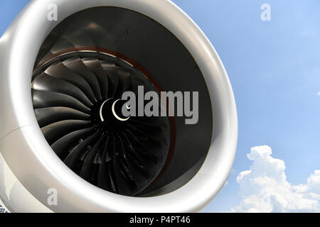 Lufthansa, Neue Lackierung, Airbus, A350, 900, A350-900, Motor, Turbine, Blade, links Turbine Stockfoto