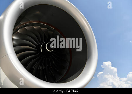 Lufthansa, Neue Lackierung, Airbus, A350, 900, A350-900, Motor, Turbine, Blade, links Turbine Stockfoto