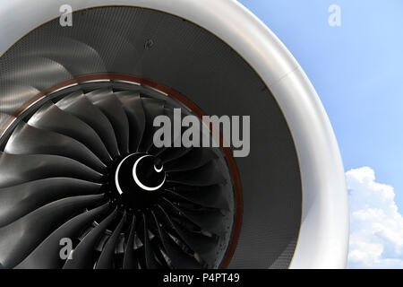 Lufthansa, Neue Lackierung, Airbus, A350, 900, A350-900, Motor, Turbine, Blade, links Turbine Stockfoto