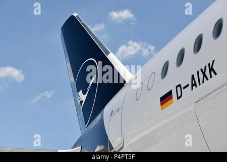 Lufthansa, Neue Lackierung, Airbus, A350, 900, A350-900, Schwanz, Höhenruder, Seitenruder, Fin Stockfoto