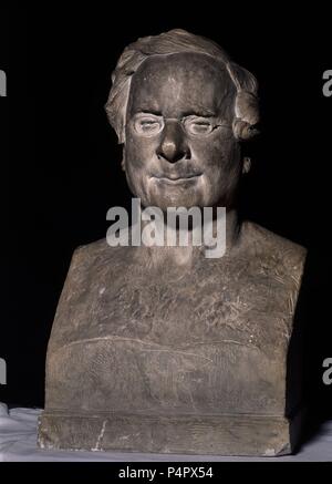 BUSTO DE RÖMISCHEN Mesonero Romanos - SIGLO XIX - ROMANTICISMO ESPAÑOL. Autor: Miquel Blay ich Fàbregas (1866-1936). Lage: MUSEO ROMANTICO - ESCULTURA, MADRID, SPANIEN. Stockfoto