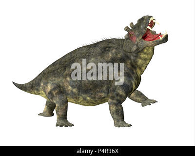 Estemmenosuchus uralensis Dinosaurier Seite Profil - Estemmenosuchus uralensis war ein Allesfresser therapsid Dinosaurier in der Permian Periode lebte. Stockfoto