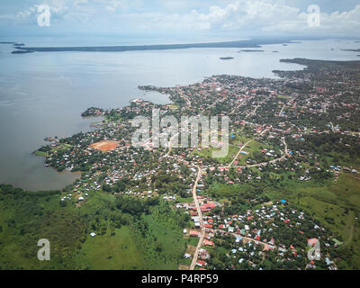 Luftaufnahme von Bluefields Stadt in Nicaragua. Stockfoto