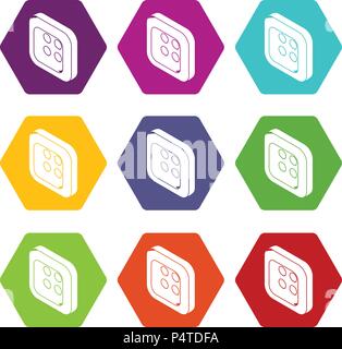 Platz Kleidung Button Icons Set9 Vektor Stock Vektor