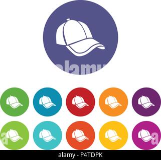 Cap Icons Set Vector Farbe Stock Vektor