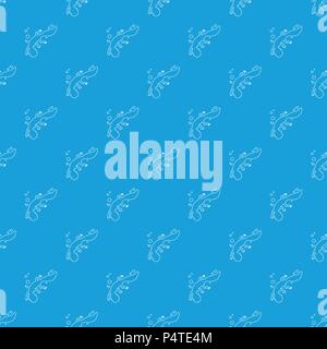 Schwimmen Eidechse Muster nahtlose Vektor blau Stock Vektor