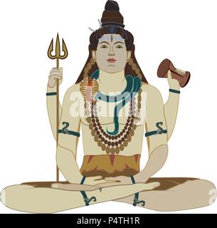 Hindu Gott Shiva flachbild Vector Illustration Stock Vektor