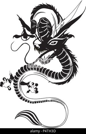 Chinesischer Drache flachbild Vector Illustration Stock Vektor