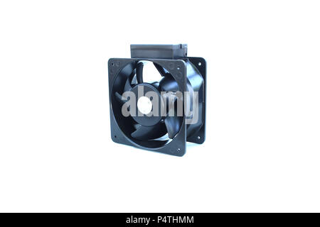 Lüfter des Computers auf Weiß isoliert Stockfoto