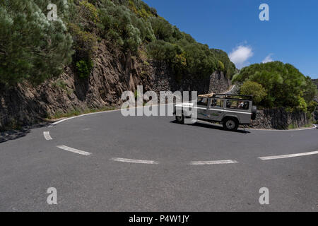 Teno Gebirge, Teneriffa. TF-436, einer der schönsten Straße der Welt im westlichen Teil von Teneriffa, Santiago del Teide, Masca link Stockfoto