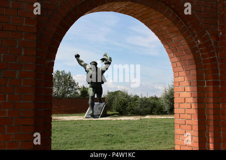 Memento Park ist ein Open-air Museum in Budapest, Ungarn, liegt. Stockfoto