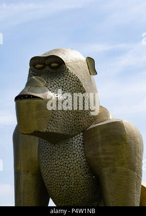 Gorilla Skulptur auf Der britische Eisen Arbeitsplatz touristische Attraktion Stockfoto