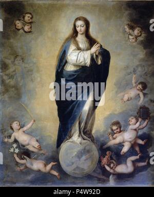 INMACULADA CONCEPCION - SIGLO XVII - BARROCO ESPAÑOL. Autor: Juan Niño de Guevara (C. 1632-1698). Lage: ABADIA DEL SACROMONTE, Granada, Spanien. Stockfoto