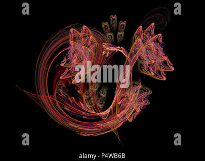 Licht und Schatten spielen in diesen mathematisch erstellt futuristischen Designs. Fractal flames. Stockfoto