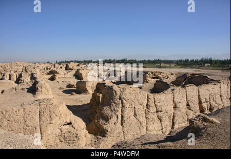 Jiaohe antiken Ruinen im Morgenlicht, Turpan, Xinjiang, China Stockfoto