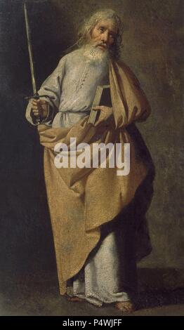 SANTIAGO EL MAYOR - SIGLO XVII - BARROCO ESPAÑOL. Autor: Francisco de Zurbaran (C. 1598-1664). Ort: Marienkirche, CARMONA, Sevilla, Spanien. Stockfoto