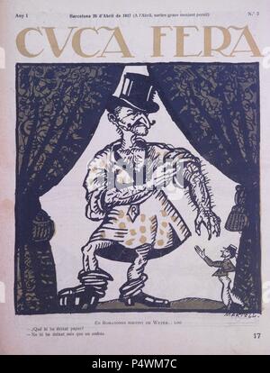 Portada de la Revista satírica Cuca Fera, nº 2, editada en Barcelona en 1917. Stockfoto