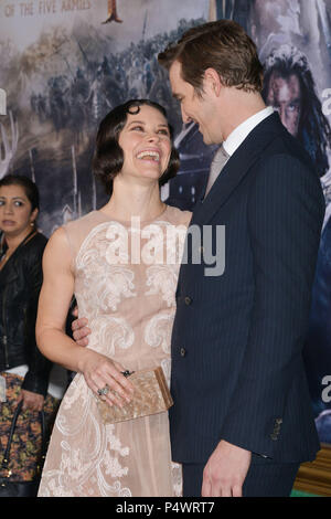 A Evangeline Lilly, Lee Pace040 Hobbit Schlacht der Fünf Heere Premiere auf der Dolby Theatre in Los Angeles. a Evangeline Lilly, Lee Pace 040 Veranstaltung in Hollywood Leben - Kalifornien, Red Carpet Event, USA, Filmindustrie, Prominente, Fotografie, Bestof, Kunst, Kultur und Unterhaltung, Topix prominente Mode, Besten, Hollywood Leben, Event in Hollywood Leben - Kalifornien, Roter Teppich und backstage, Film Stars, TV Stars, Musik, Promis, Topix, Akteure aus dem gleichen Film, Cast und co Star zusammen. Anfrage tsuni@Gamma-USA.com, Kredit Tsuni/USA, 2015-Gruppe, TV und Stockfoto