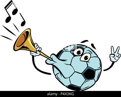 Fan Horn, lautes Geräusch. Zeichen Fußball Fußball. Isolieren Sie auf Stock Vektor