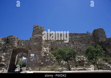 CUENCA. Ruinen der Burg, im 8. Jahrhundert erbaut. Kastilien-la Mancha. Spanien. Stockfoto