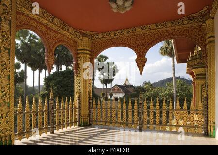 MUSEO NACIONAL. Antiguo Palacio Real, Construído a principios Del Siglo XX. Vista parcial de la SALA PHA BANG. LUANG PRABANG (Patrimonio de la Humanidad). Laos. Stockfoto