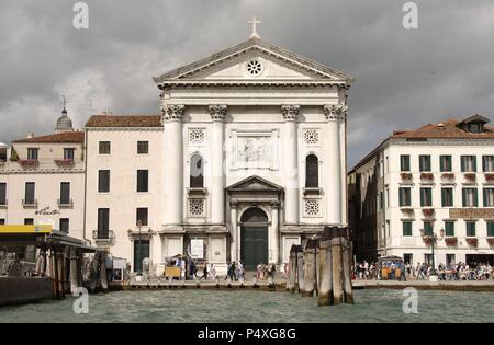 Italien. Venedig. St. Maria von Frömmigkeit Kirche. Giorgio Massari. 18. Jahrhundert. Von außen. Stockfoto