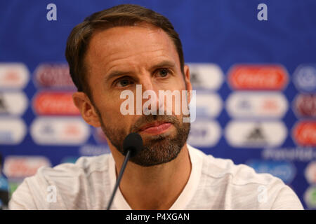 England Manager Gareth Southgate während der Pressekonferenz am Stadion, Nischni Nowgorod Nischni Nowgorod. Stockfoto