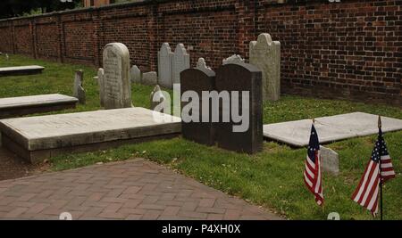 In den Vereinigten Staaten. Pennsylvania. Philadelphia. Christus Grabstätte. Early-American Friedhof. Stockfoto