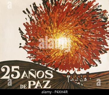 "25 años DE PAZ'. Kartell de Propaganda del régimen franquista (1939-1975). España. Stockfoto