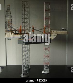 Mobile Plattform, jackup rig Art. Die Ocean Star Offshore Oil Rig & Museum. Galveston. Texas. Uns. Stockfoto