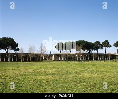 Italien. Pompeji. Toller Fitnessraum. 1. Jahrhundert n. Chr. säulengeschmückten Portikus. Stockfoto