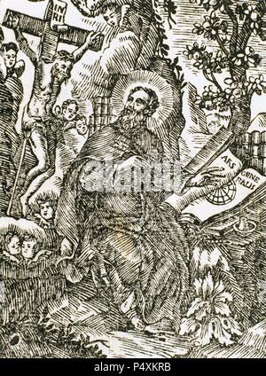 Ramon Llull (1235-1316). Spanischer Schriftsteller und Philosoph. Gravur. 1739. Stockfoto