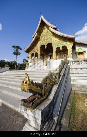 MUSEO NACIONAL. Antiguo Palacio Real, Construído a principios Del Siglo XX. Vista del Exterior de la SALA PHA BANG. LUANG PRABANG (Patrimonio de la Humanidad). Laos. Stockfoto